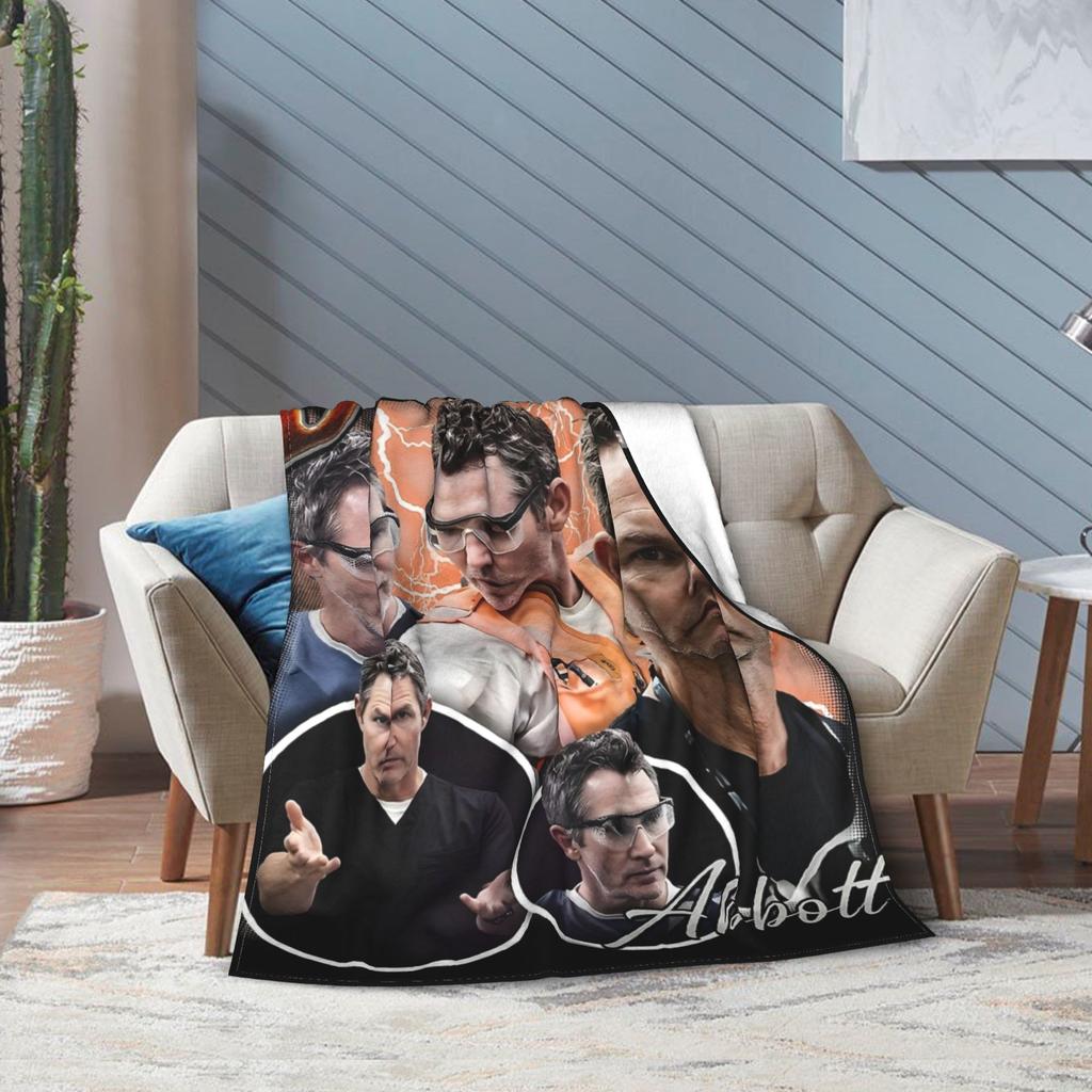 Dr. Jack Abbott The Pitt Tv Show Blanket Velvet Summer Breathable Lightweight Throw Blankets for Bedding Outdoor Bedding Throws