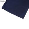 ZANZEA Tute Casual da Donna con Collo a Revers, Maniche Lunghe, Vestibilità Larga, Gamba Larga