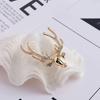 Rhinestone Christmas Badge Animal Deer Metal Brooch Unique Elk Head Brooch  Boys