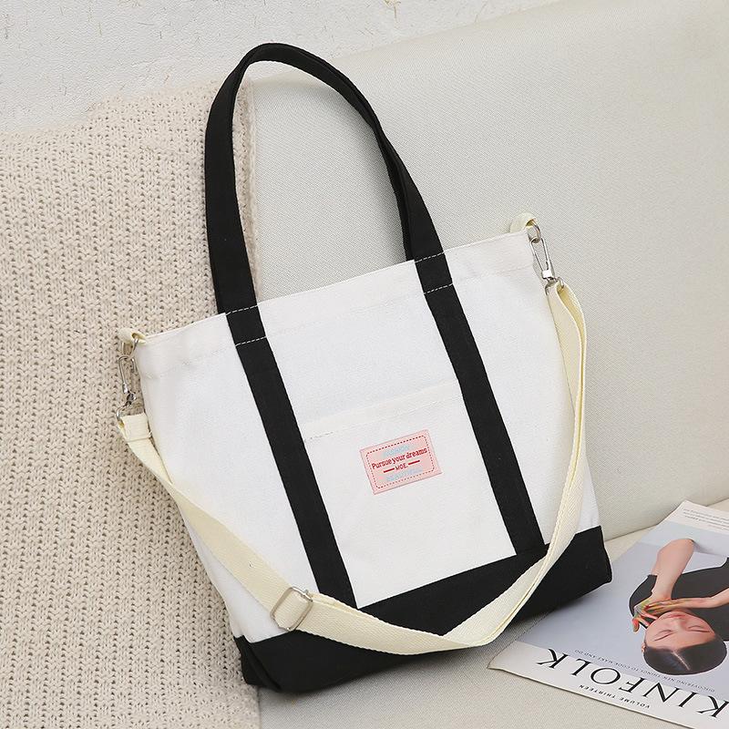 New product tote bag women's shoulder student bag lazy canvas bag large-capacity shopping bag supports customization