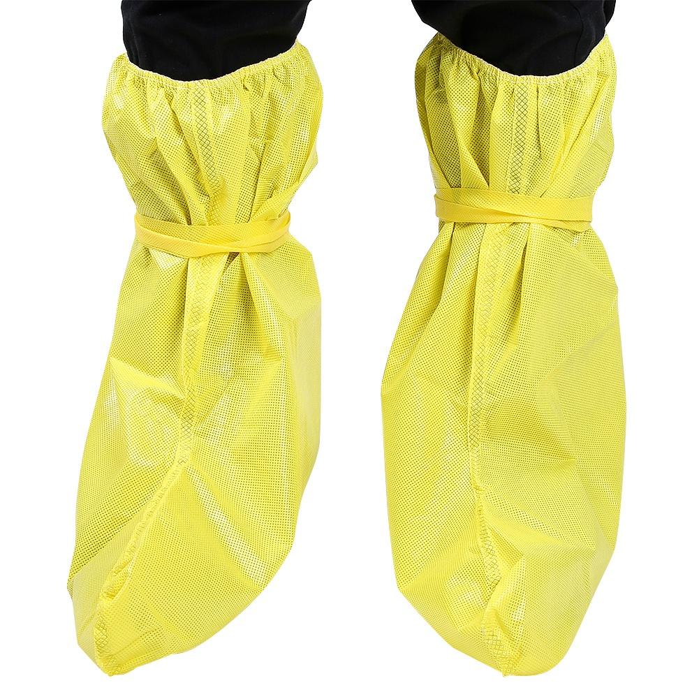 Waterproof Dustproof Anti Static Shoe Covers Chemical Safety Boots Protectors Yellow