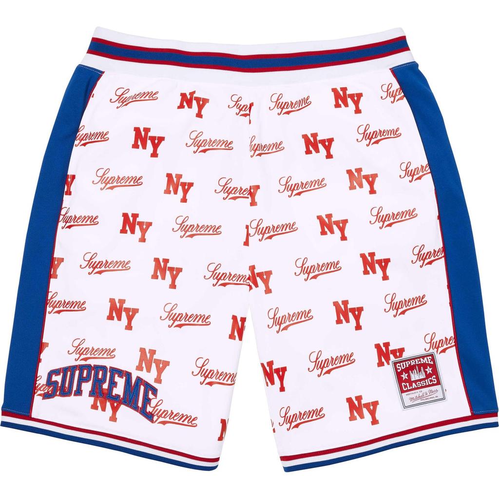 Men's Supreme x Mitchell & Ness Monogram Short 'Pink'