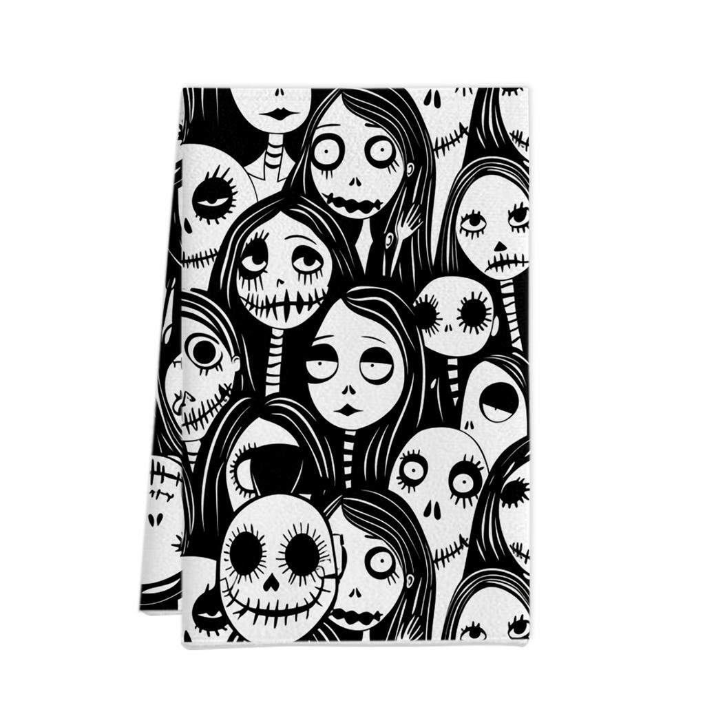 Halloween towel ornament gift microfiber printing kitchen towel special dish towel rag