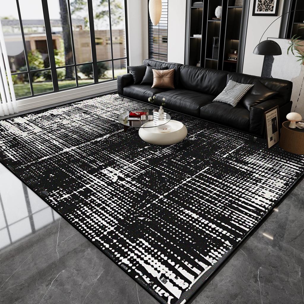 Abstrakte Kunst Teppich Schwarz Weiß Mode Wohnzimmer Große Teppiche Moderne Dekoration Rutschfeste Teppiche Schlafzimmer Leicht zu Reinigen Weiche Matten