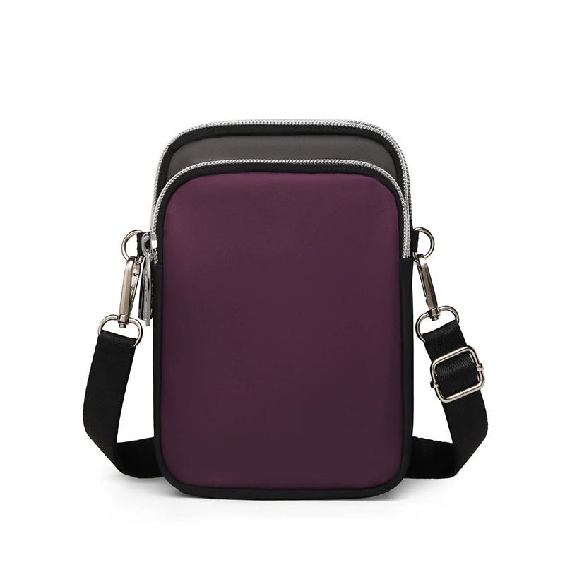 Double Zipper Women Small Crossbody Phone Bag Waterproof Multi Pocket Female Mini Shoulder Bag FLAP with Double Zipper for Daily Travel