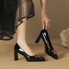 6-Sexy Pointed Thick Heel High Heels Women Are Not Tired Feet Waterproof Table Single Shoes Model Catwalk Shoes 8