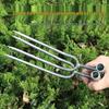 Handheld Two-Tine Gardening Tool for Soil Loosening, Planting, Fertilizing, and Weeding