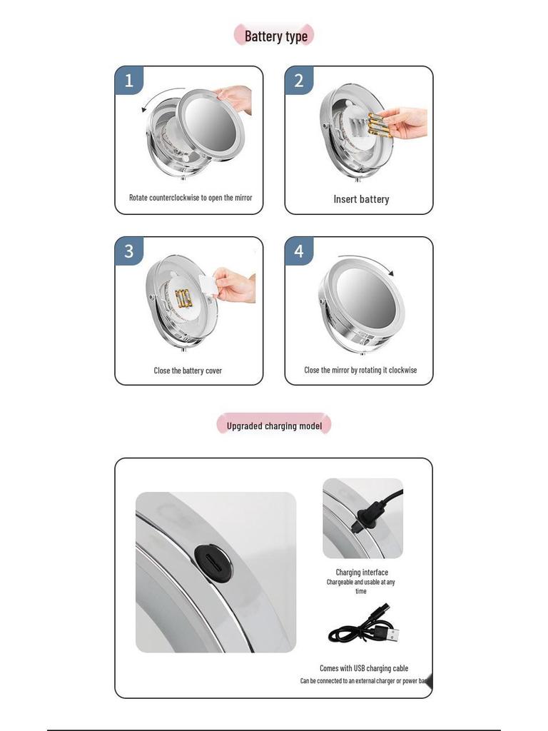 Wall-Mounted LED High-Definition Vanity Mirror: French Telescopic Lighted Makeup Mirror for Hotel Bathrooms.