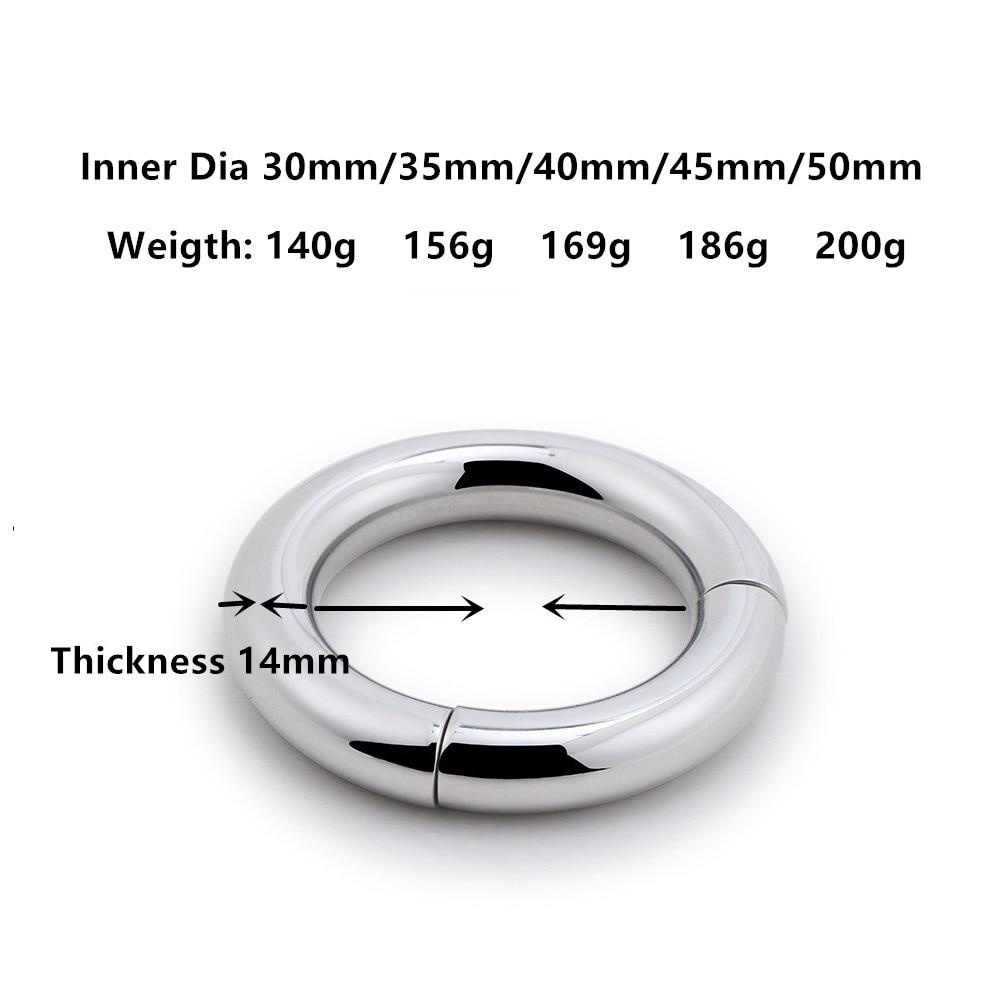 304 Stainless Steel Heavy Duty Male Magnetic Ball Scrotum Stretcher Penis Lock Ring BDSM Sex Toy for Man
