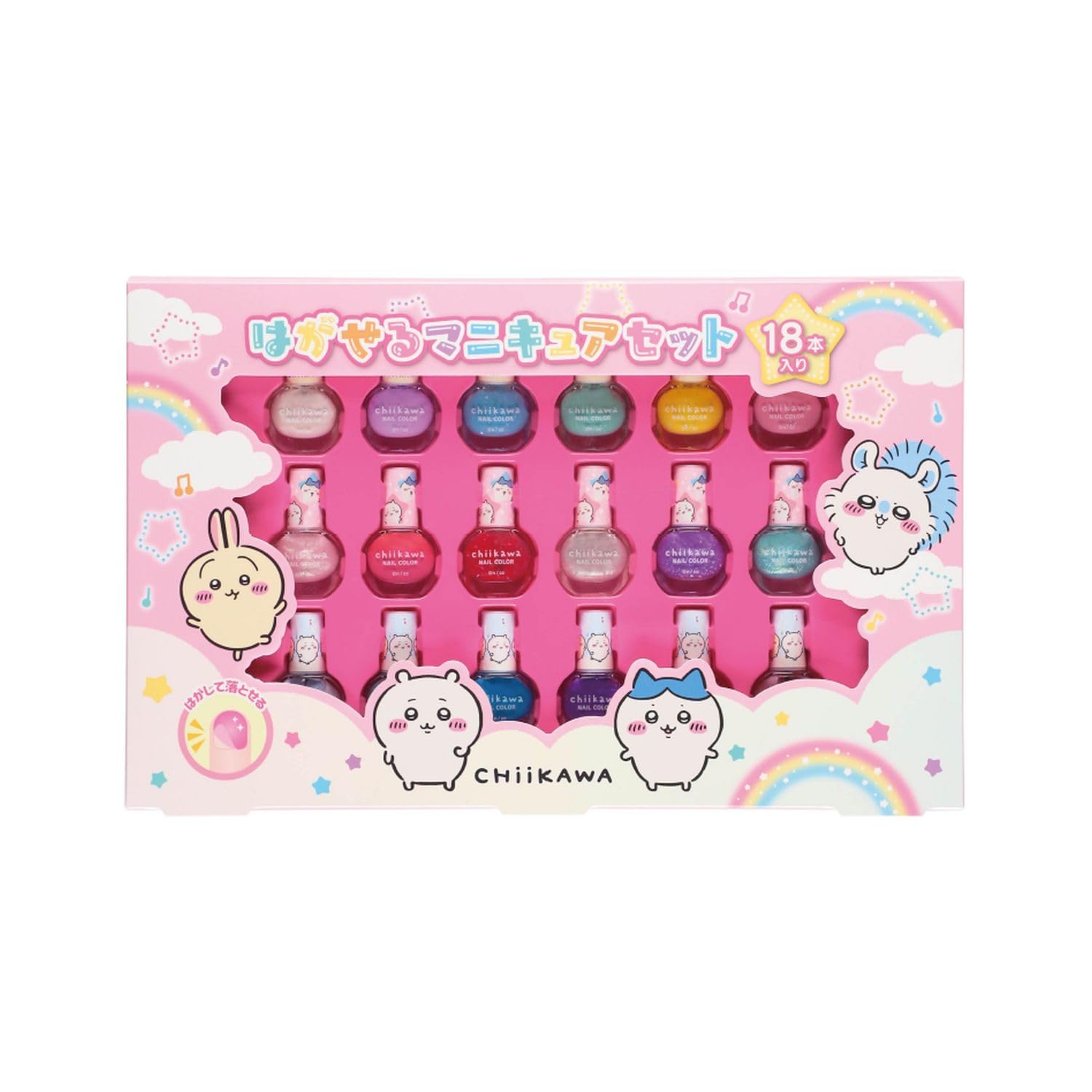 Race 910030 Chiikawa Peelable Nail Polish Set 18 Pieces Ages 6 Up Cosmetics Accessories