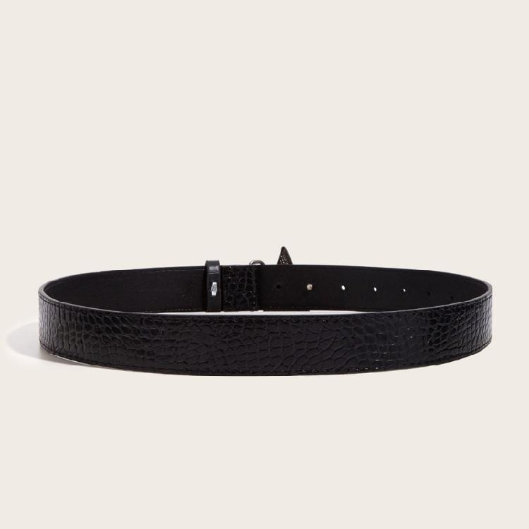 Engraved Belt Carved Punk Waist Belt Star Buckle Retro for Jeans Dress Unsiex