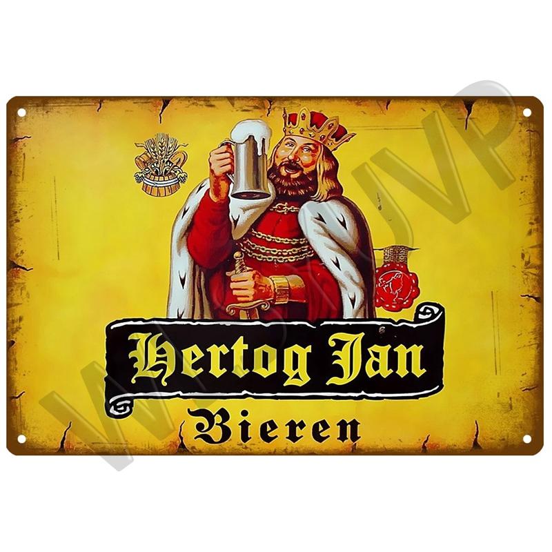 Hertog Jan Retro La Chouffe Metallskilt Blikkskilt Whisky Belgia Øl Plakett Metall Veggdekor Vintage Dekor Plakater Skilt Man Cave