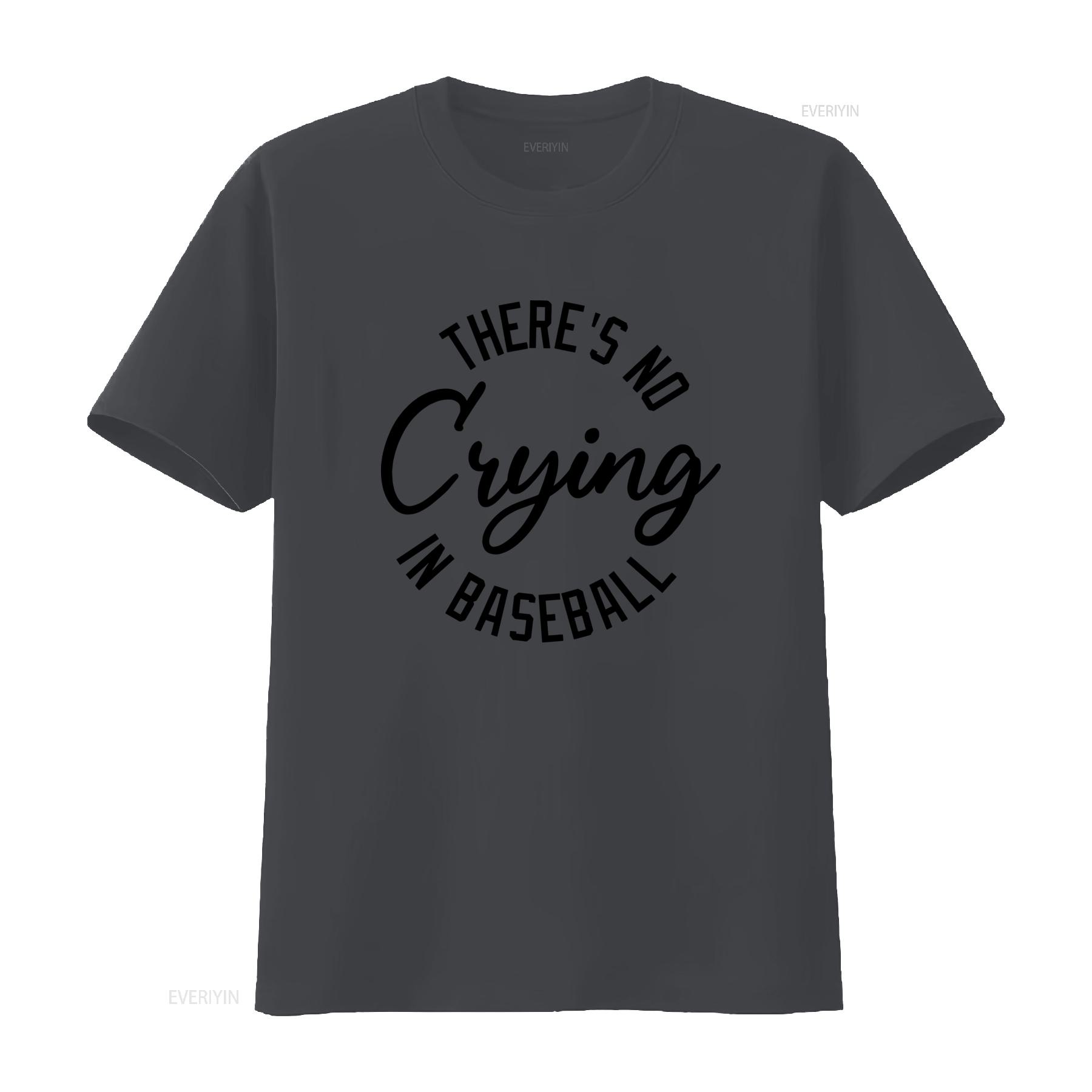

Theres No Crying In Baseball Print T Shirt A League Of Their Own vintage Washed Soft Stretched Breathable fashion Casual 4XL