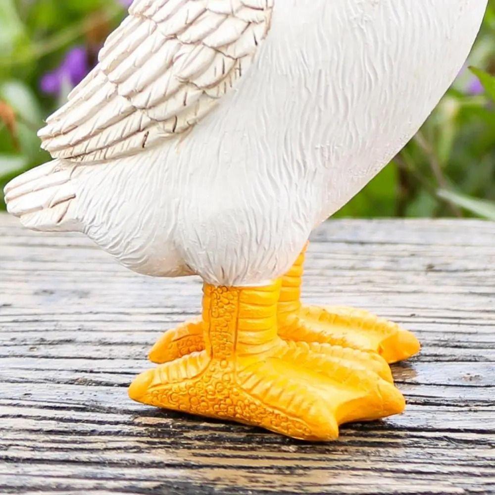 Resin Duck Figurines Cute Yard Ornament Pond Decorative Garden Statues  Room Fountain