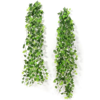2.1M Artificial Hanging Plant Fake Vine Ivy Leaf Greenery Garland Garden Fence Exterior Decor Wall Wedding Home Party Decor
