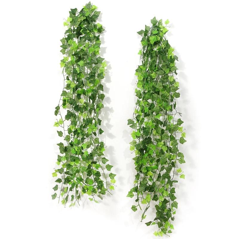 2.1M Artificial Hanging Plant Fake Vine Ivy Leaf Greenery Garland Garden Fence Exterior Decor Wall Wedding Home Party Decor