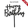 50-Piece Happy Birthday Acrylic Cake Decoration Inserts - Creative English Design for Prosperity, Health, and Longevity