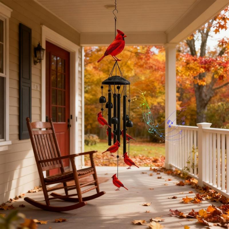 Outdoor Handcrafted Wind Chimes Ornaments and Durability Aluminum Construction Includes 6 Birds Enhancing Resonances