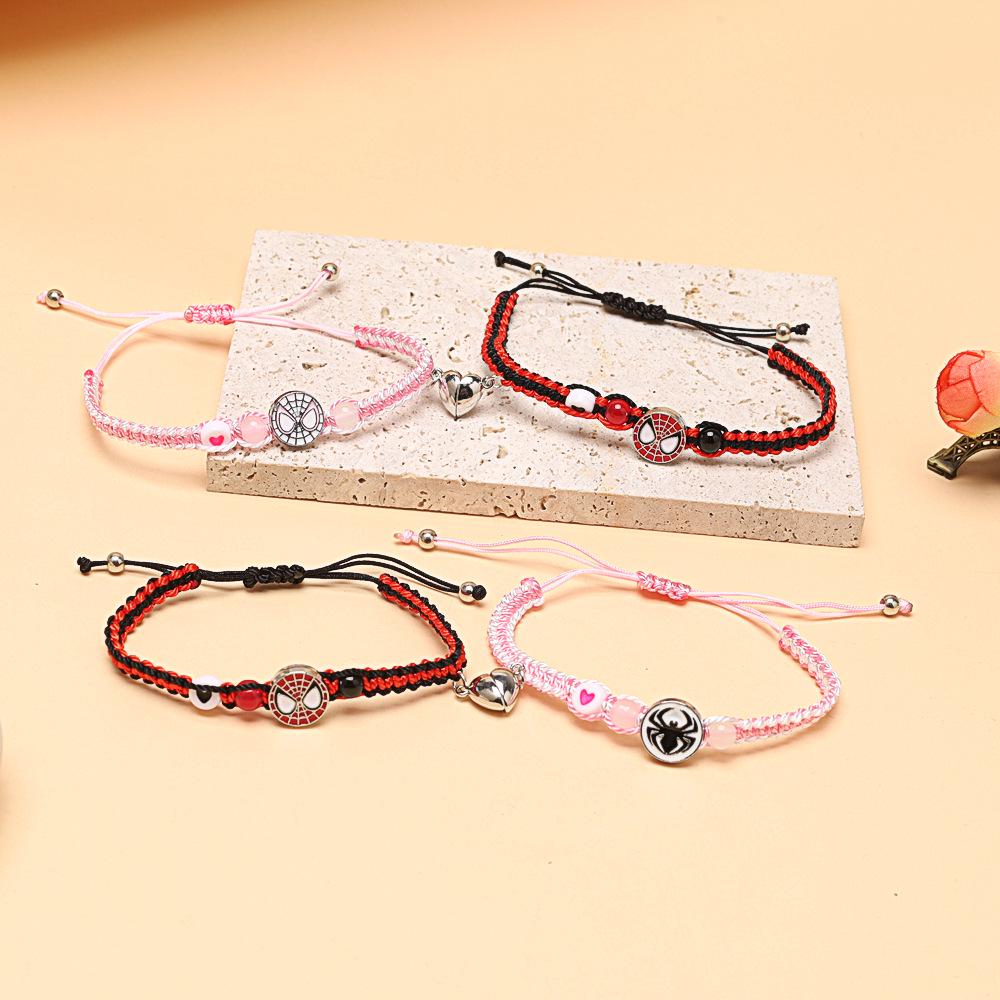 Spider-Man Couple Bracelet: Handmade Magnetic Love Rope