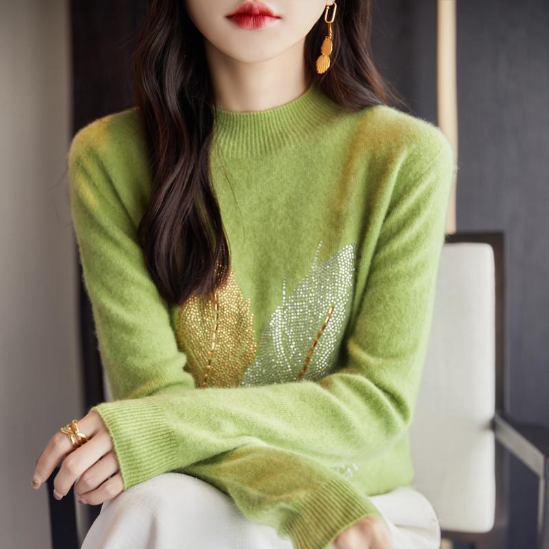 Women Sweater 100% Wool MODERN NEW SAGA Knit Pullover O-neck Thick Winter Jumpers Female Knit Tops