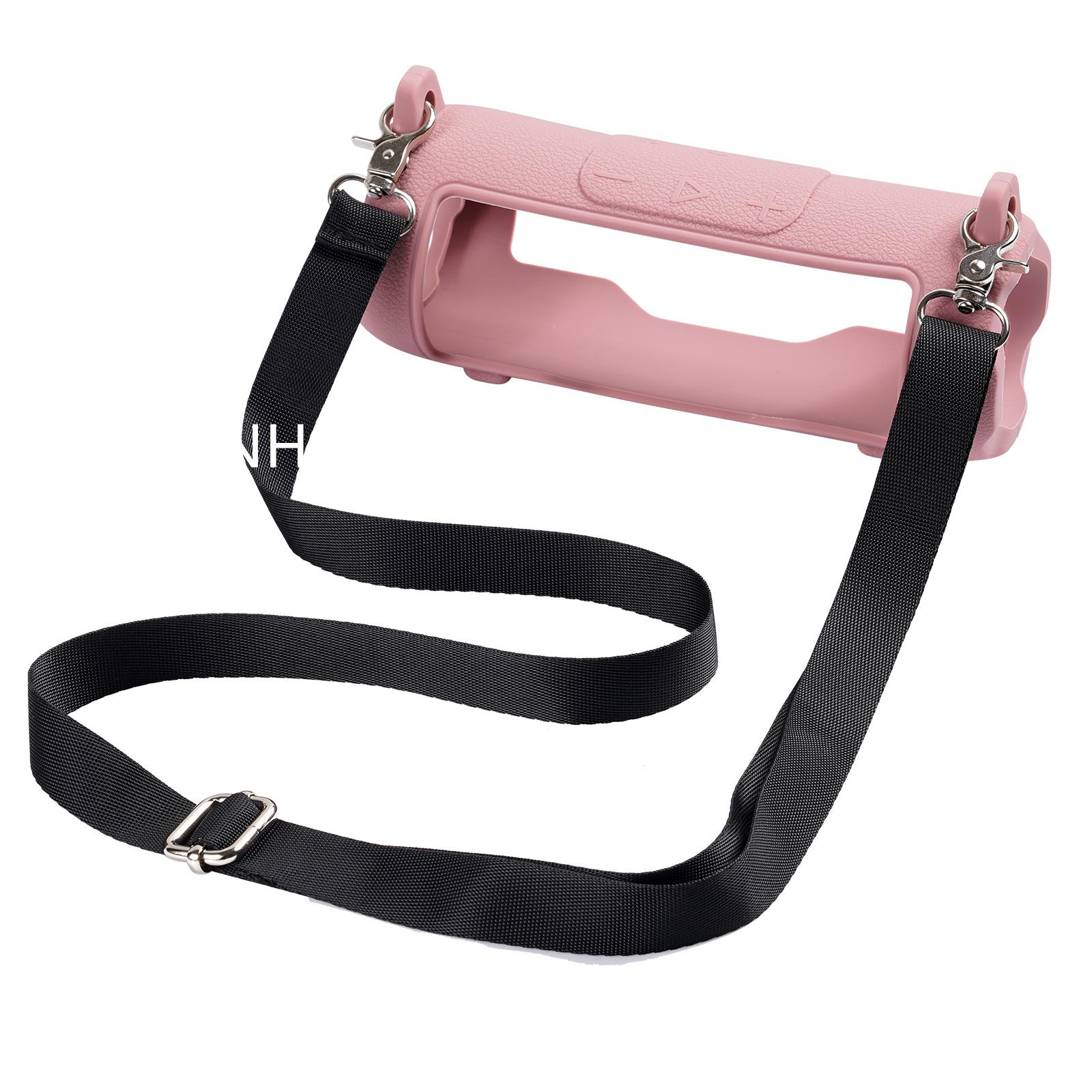 

Портативный дорожный чехол для переноски с плечевым ремнем, рукав, силиконовый защитный чехол для колонки JBL Flip 7 розовый