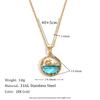 MamacitaSlay Cute Sea Spray Blue Whale Surrounded By Mountain Round Pendant O-Chain Stainless Steel Necklace Woman Jewelry Gift
