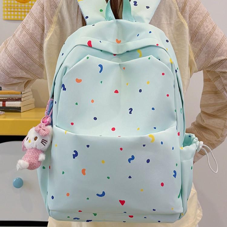 Schoolbag wholesale summer new junior high school girl heart floral shoulder large capacity simple new versatile travel backpack