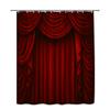 Red Velvet Theater Curtain Shower Curtain Dramatic Stage Drapes Elegant Luxury Bathroom Decor Waterproof Easy To Install