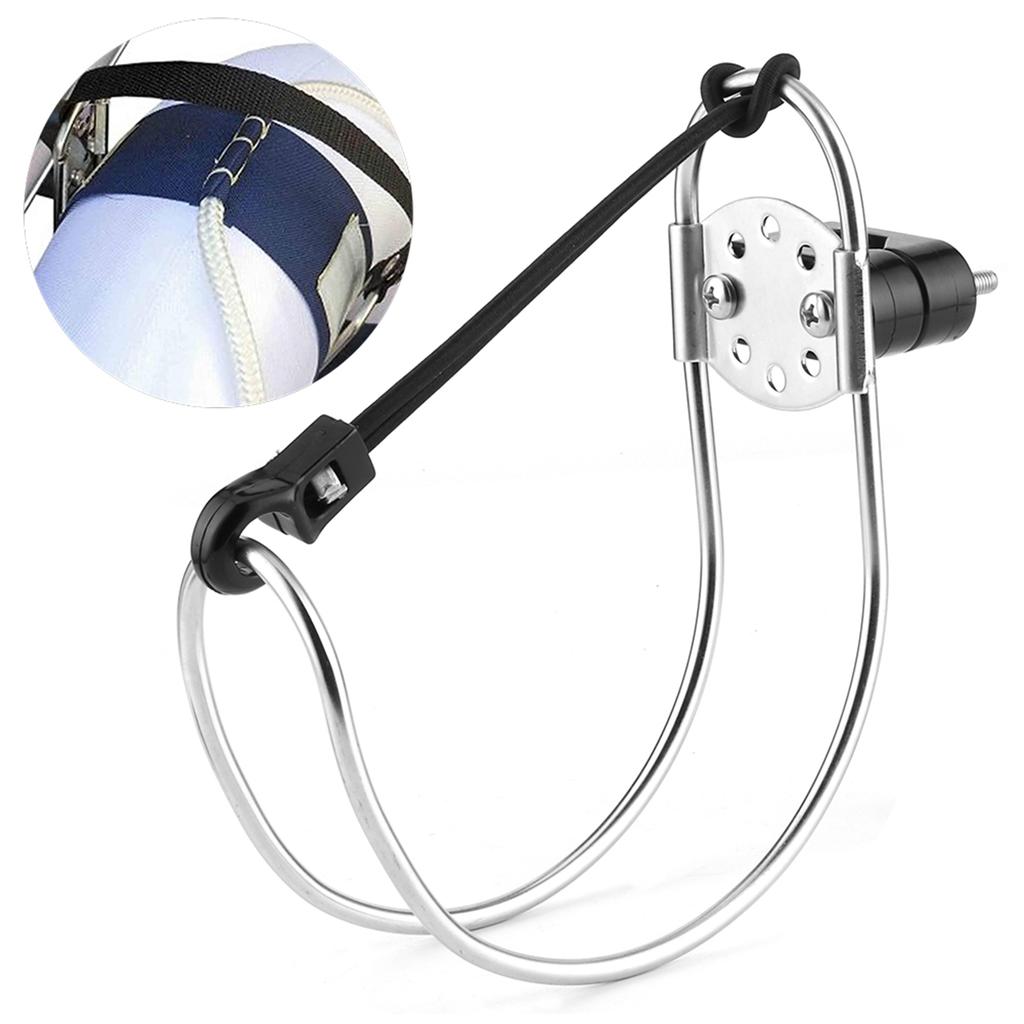 4.5in Stainless Steel Lifebuoy Ring Bracket Horseshoe Holder for Marine Boat Ship Accessories