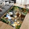 Deer In Forest by Stream Rug Design Non-slip Rug Suitable for Living Room and Bedroom Sofas.