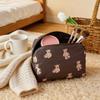 Teddy Bear Print Makeup Bag Large Capacity Cosmetic Organizer Portable Travel Wash Bag Multifunctional Toiletry Storage Pouch