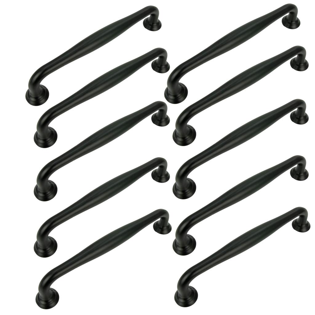10 X Black Furniture Handle 128 Mm