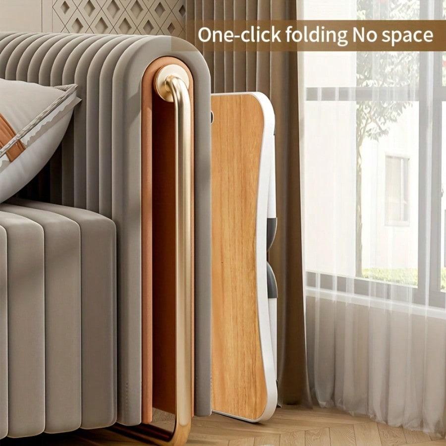 Přenosný stolek na notebook s držákem na nápoje, slotem na tablet a zvedacím madlem - Skládací stolek na notebook pro práci,