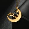 Atoztide Custom Name Necklace Personalized Butterfly Fashion Stainless Steel Pendant Heart Letter One Hole Chain for Women Gift