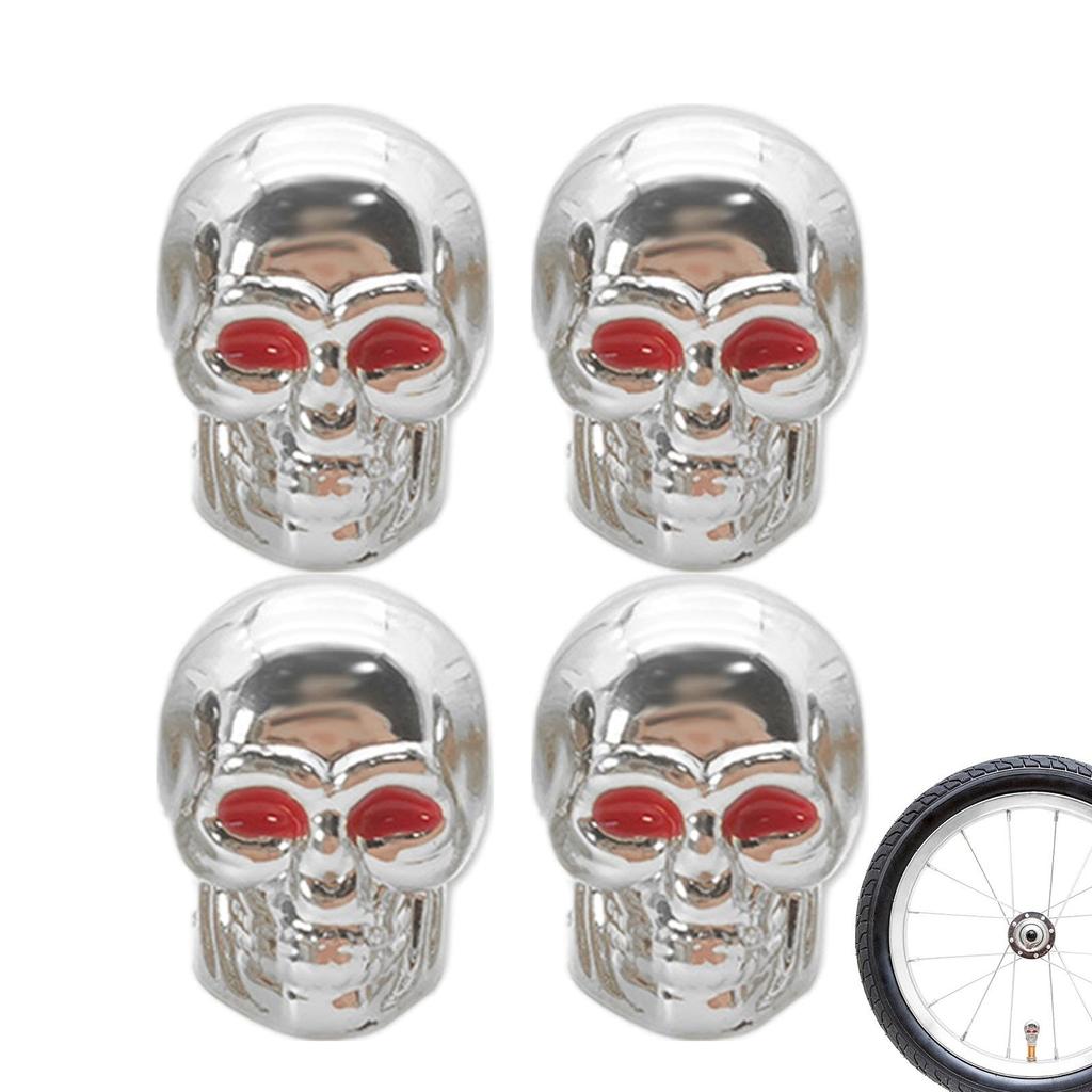 Skull Tire Valve Caps, Skull Valve Stem Caps - 4 Pcs of Vista Car