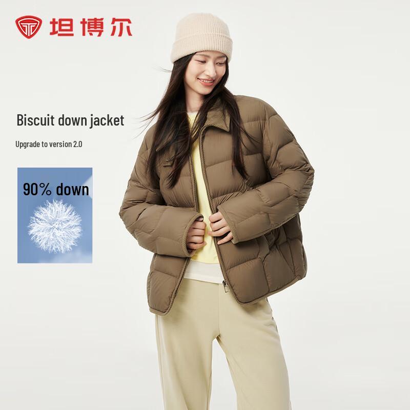 Tanboer Women's Lightweight Short Down Jacket with Lapel Collar TBF330226D