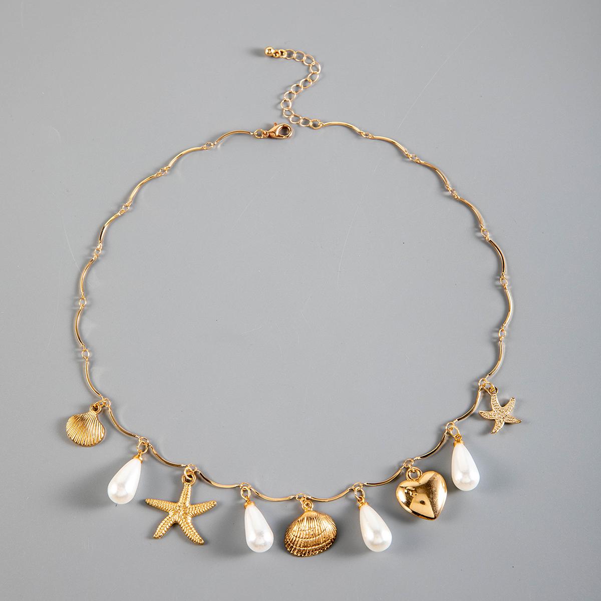 

Модное ожерелье с подвеской в виде морской звезды в пляжном стиле для женщин, ювелирные изделия для отпуска, универсальное повседневное ожерелье