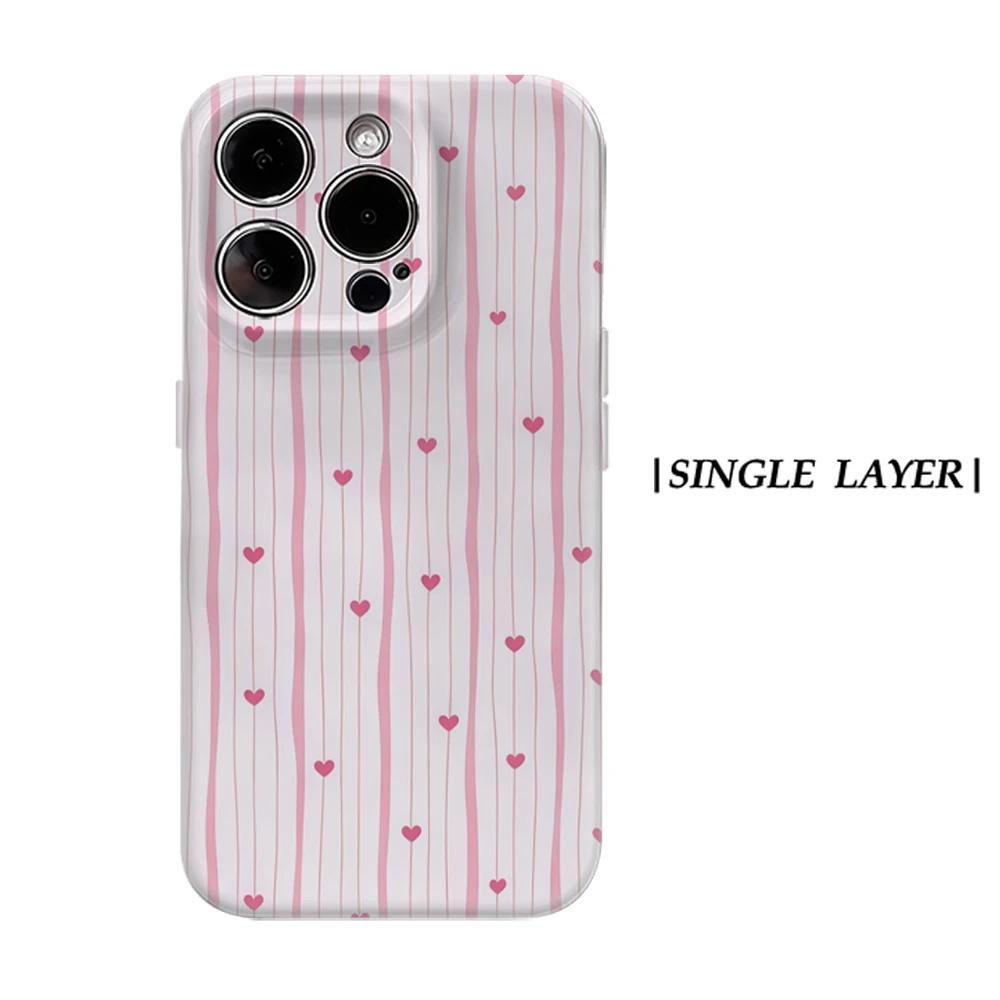

Love Stripe Phone Case for IPhone 17 16 15 14 13 Pro Max Plus for Magnetic Single Double-layer Tough Case IPHONE15PLUS