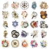 50 Retro Clock & Flower Stickers: Waterproof Decor for Journals, DIY Helmets, and Speakers