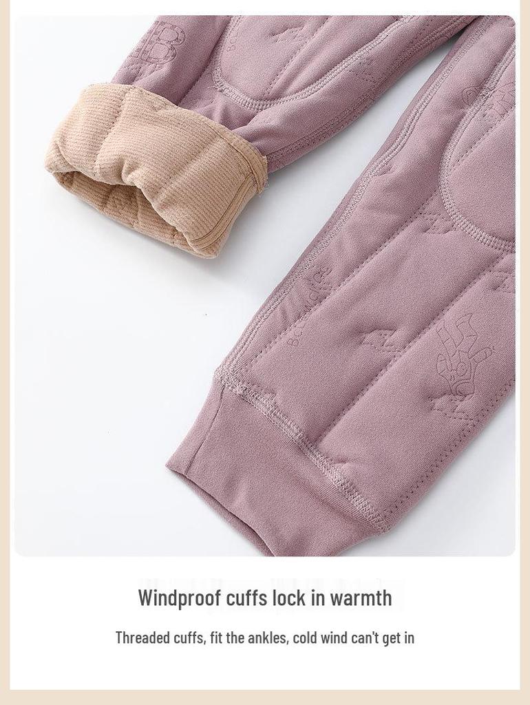 Aerogel Insulated Fleece Leggings: Men's & Women's Winter Cotton Pants with Triple-Layer Knee Protection.