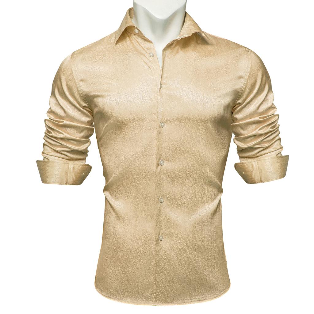 Buy Mens Dress Shirt Pure Color Satin Long Sleene Shirts Soft Texture