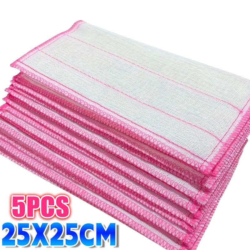 1-50pcs Anti-Oil Kitchen Towels Cotton Dishcloth Super Absorbent Non-stick Oil Reusable Cleaning Cloth Kitchen Daily Dish Towels