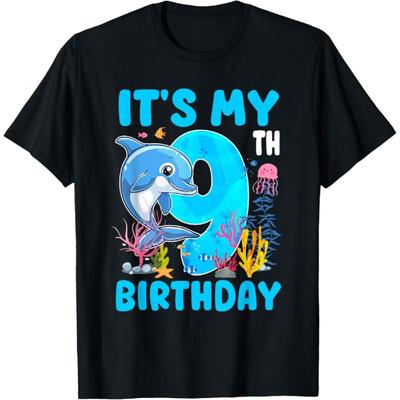 It's My 9th Birthday Dolphin Sea Animal Themed 9 Year Old T-Shirt