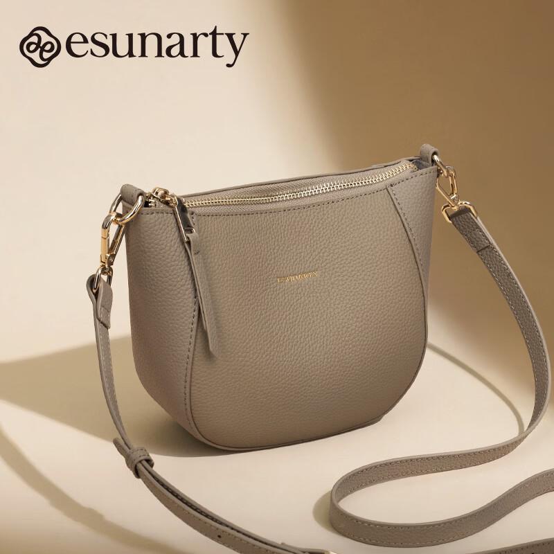 ESUNARTY Women s Genuine Leather Dumpling Crossbody Bag