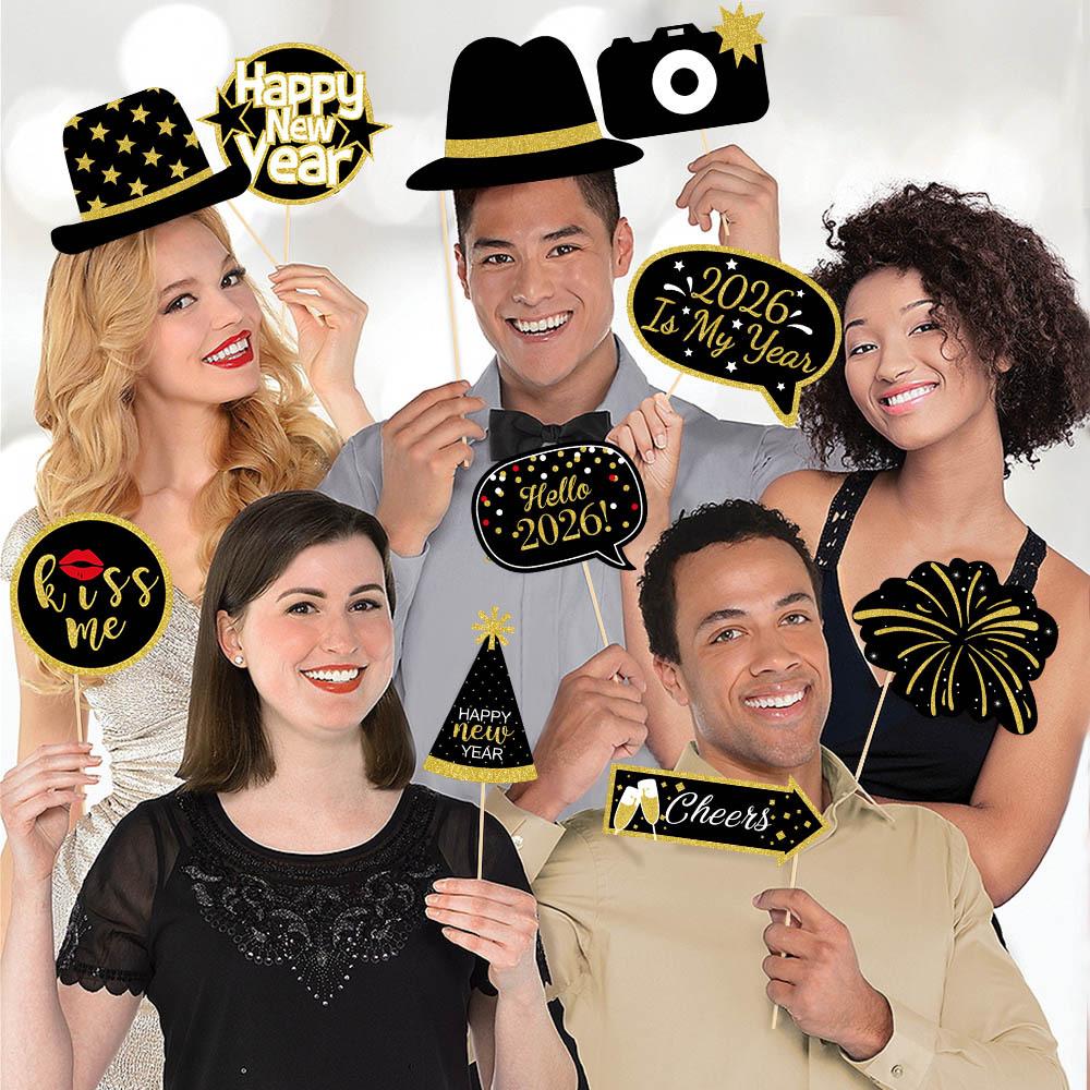 35pcs New Year's Party Decoration Photography Props New Year's Party Atmosphere Dress up Funny Photography Supplies