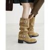 Women's Retro Boots with Buckles, Slimming Boots, Women's Shoes