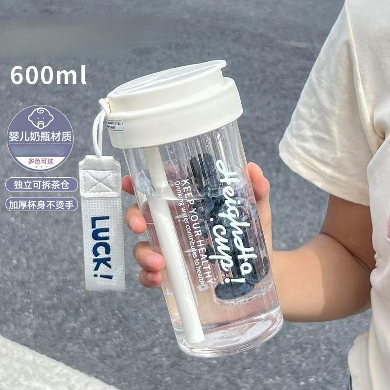 

Plastic cup with tea leak simple water cup large large capacity juice 600ml