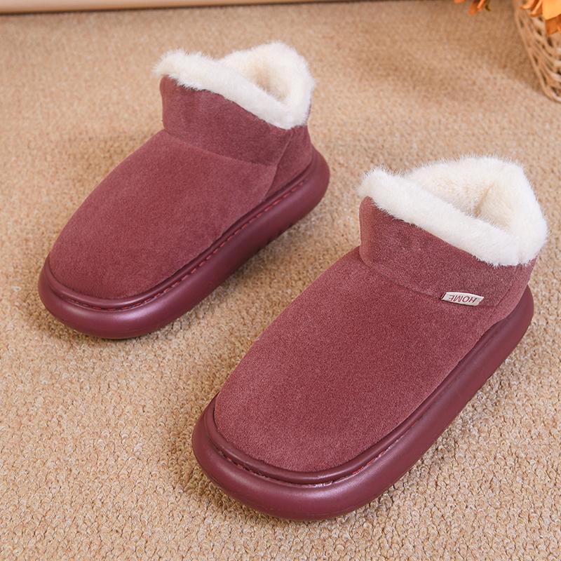 

Fashion Thicken Plush Winter Snow Boots Women 2025 Slip On Warm Platform Cotton Padded Shoes Woman Comfort Soft Sole Fluffy Ankle Boots 36-37 вино красного