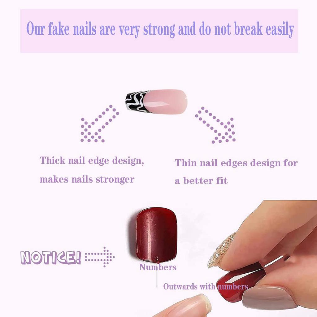 Hot Girl Short Wearable Nail, Handcrafted Butterfly Nail , Diamond Glitter, Nail Plate, High-end Fake Nail.3ML