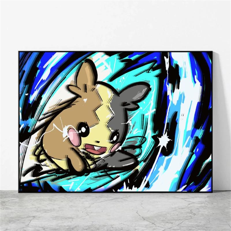Canvas Wall Art Pokemon Genga Aesthetic Poster Cuadros Best Gifts Kid Action Figures Modern Home Modular Painting Waterproof